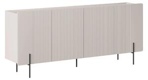 Komoda Malmi 200 cm štvordverová - kašmír / čierne nožičky
