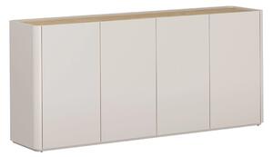 Komoda Elivo 200 cm štvordverová - kašmír / olejovaný dub