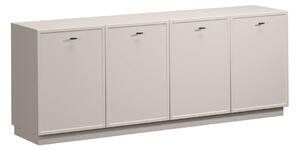 Komoda Lorini 200 cm štvordverová - kašmír / čierne úchytky T-bar