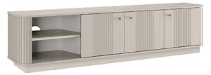 TV skrinka Vesper 3D 187 cm - kašmír / zlaté úchytky