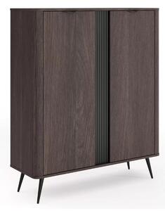 Vysoká komoda Edrin 113 cm - dub dunin / čierna