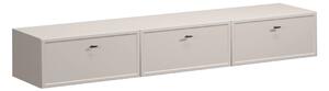 Závesná TV skrinka so zásuvkami Lorini 200 cm - kašmír / čierne úchytky T-bar