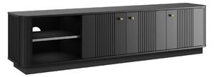 TV skrinka Vesper 3D 187 cm - čierna / zlaté úchytky
