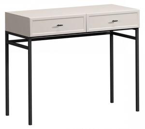 Konzolový stolík so zásuvkami Lorini 100 cm - kašmír / čierne úchytky T-bar / rám
