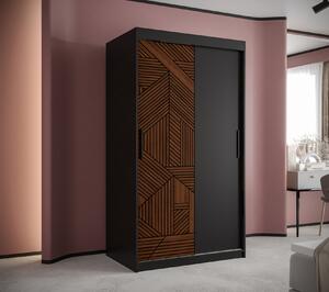 Skriňa s posuvnými dverami MADELEIN 1 - šírka 100 cm, čierna / orech