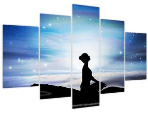 Obraz meditujúce ženy (150x105 cm)