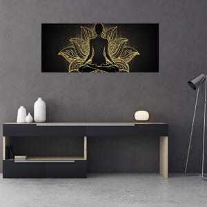 Obraz siluety v lotusovom kvete (120x50 cm)