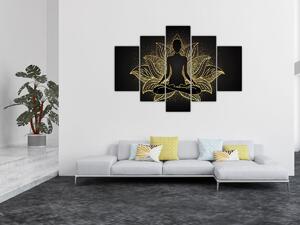 Obraz siluety v lotusovom kvete (150x105 cm)