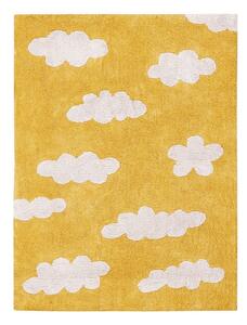 Prateľný ručne tkaný bavlnený detský koberec v horčicovej farbe 120x160 cm Clouds Mustard – Lorena Canals