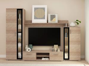Mirjan24 Obývacia stena Osaka, Osvetlenie: osvetlenie LED biele, Dostupné farby: country oak grey / čierna 5902928928914