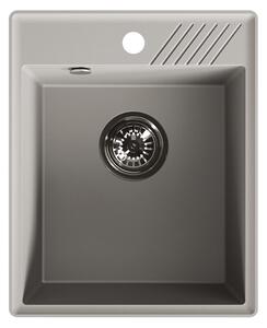 Laveo Hub, 1-komorový granitový drez 394x485x204 mm, šedá, LAV-SPH_510Y
