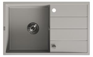 Laveo Wolin, 1-komorový granitový drez 780x480x185 mm, šedá, LAV-SPW_511T