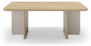 Krémovobiely/v prírodnej farbe konferenčný stolík s doskou v dubovom dekore 56x100 cm Hillary – Marckeric