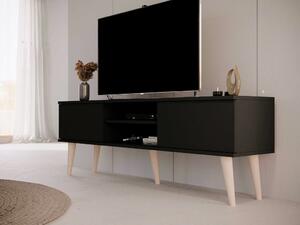 Benlemi Drevený TV stôl o šírke 160 cm TORONTO čierny
