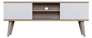 Benlemi Dizajnový TV stolík so šírkou 120 cm TORONTO dub artisan, biely
