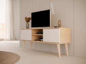 Benlemi Dizajnový TV stolík so šírkou 120 cm TORONTO dub artisan, biely