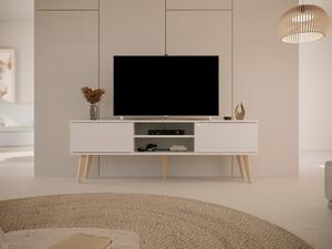 Benlemi Drevený TV stôl o šírke 160 cm TORONTO biely