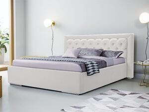 Čalúnená manželská posteľ 160x200 Valerie - biela krémová