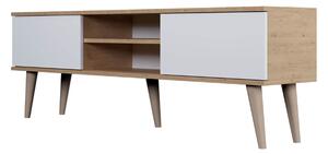Benlemi Drevený TV stôl o šírke 160 cm TORONTO dub artisan, biely