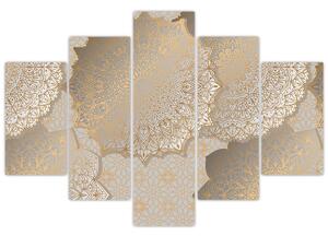 Obraz - Mandaly v zlatých tónoch (150x105 cm)