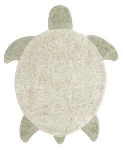 Béžový prateľný ručne tkaný bavlnený detský koberec 110x130 cm Sea Turtle – Lorena Canals