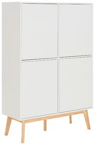 VYSOKÁ KOMODA, kaučukové drevo, biela, 100/149/40 cm MID.YOU - Skrine, Online Only