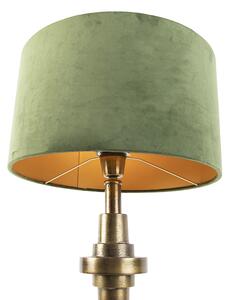 Stolová lampa v štýle art deco so zamatovým odtieňom zelená 35 cm - Diverso