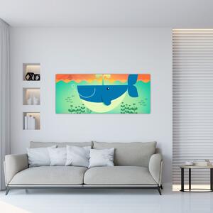 Obraz - Veselá veľryba (120x50 cm)