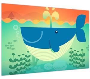 Obraz - Veselá veľryba (90x60 cm)