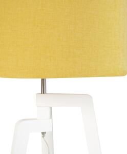 Moderná stojaca lampa biela s kukuričným tienidlom 50 cm - Puros