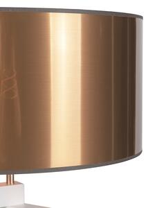 Dizajnová stojaca lampa biela s medeným tienidlom 50 cm - Puros