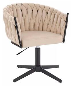 LuxuryForm DESIGN Stolička NORDEN VELUR na čiernom kríži - krémová
