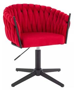 LuxuryForm DESIGN Stolička NORDEN VELUR na čiernom kríži - červená