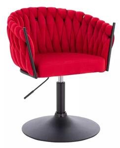 LuxuryForm DESIGN Stolička NORDEN VELUR na čiernom tanieri - červená
