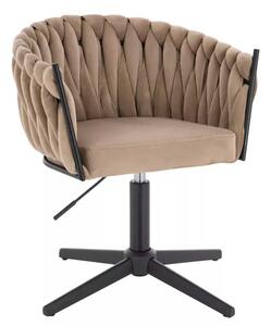 LuxuryForm DESIGN Stolička NORDEN VELUR na čiernom kríži - latte