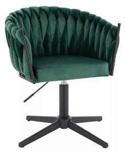 LuxuryForm DESIGN Stolička NORDEN VELUR na čiernom kríži - zelená