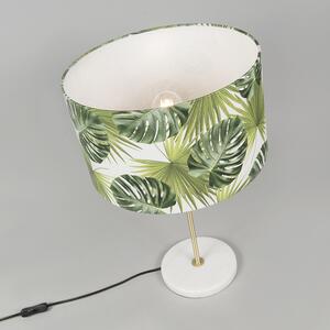Moderná mosadzná stolová lampa s tienidlom na listy 35 cm - Kaso