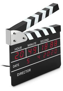 Digitálne hodiny v tvare režisérskej klapky