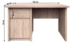 KONDELA PC stôl 1D1S/120, dub sonoma, NORTY TYP 12