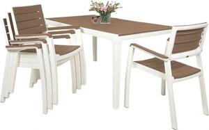 Keter Harmony set stůl + 4 židle bílý / cappuccino