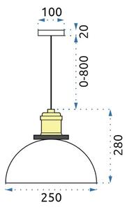 TooLight Stropné svietidlo Verto C čierne, variant průhledná