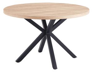 KONDELA Jedálenský stôl, dub sonoma/čierna, priemer 120 cm, MEDOR