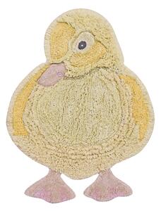 Žltý prateľný ručne tkaný bavlnený detský koberec 95x120 cm Ducky – Lorena Canals