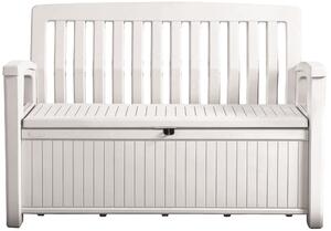 Záhradná lavica Keter Patio 227 L - 138,6 x 63,5 x 88 cm - biela