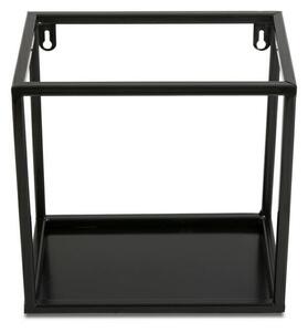 DekorStyle Závesná polica KVADRO 24 cm čierna