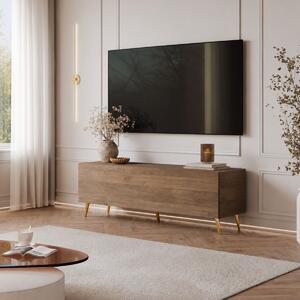 TV STOLÍK ELEGANTE 3 ORECH + ZLATÉ NOŽIČKY 150 cm