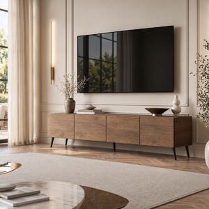 TV STOLÍK ELEGANTE 3 ORECH + ČIERNE NOŽIČKY 200 cm