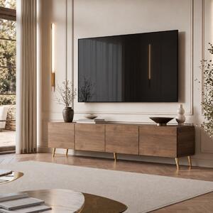 TV STOLÍK ELEGANTE 3 ORECH + ZLATÉ NOŽIČKY 200 cm