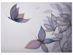 Obraz - Kreslené motýle (70x50 cm)