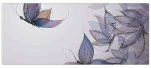 Obraz - Kreslené motýle (120x50 cm)
